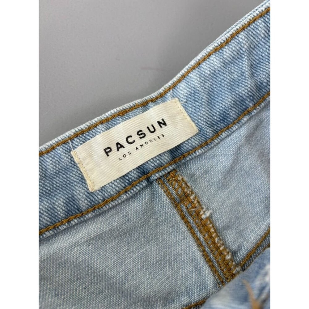 PacSun women's 27 High rise festival short tie dye denim cutoff jean shorts - Picture 4 of 7